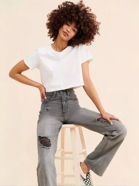 AFRM • Oden Jean in Shadow Grey Wash